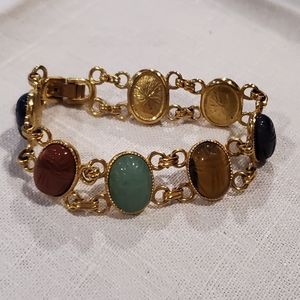 Beautiful Vintage Scarab Bracelet! 7"